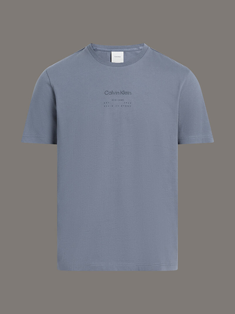 Calvin Klein Gri Renkli Erkek Raised Editorial T-shirt