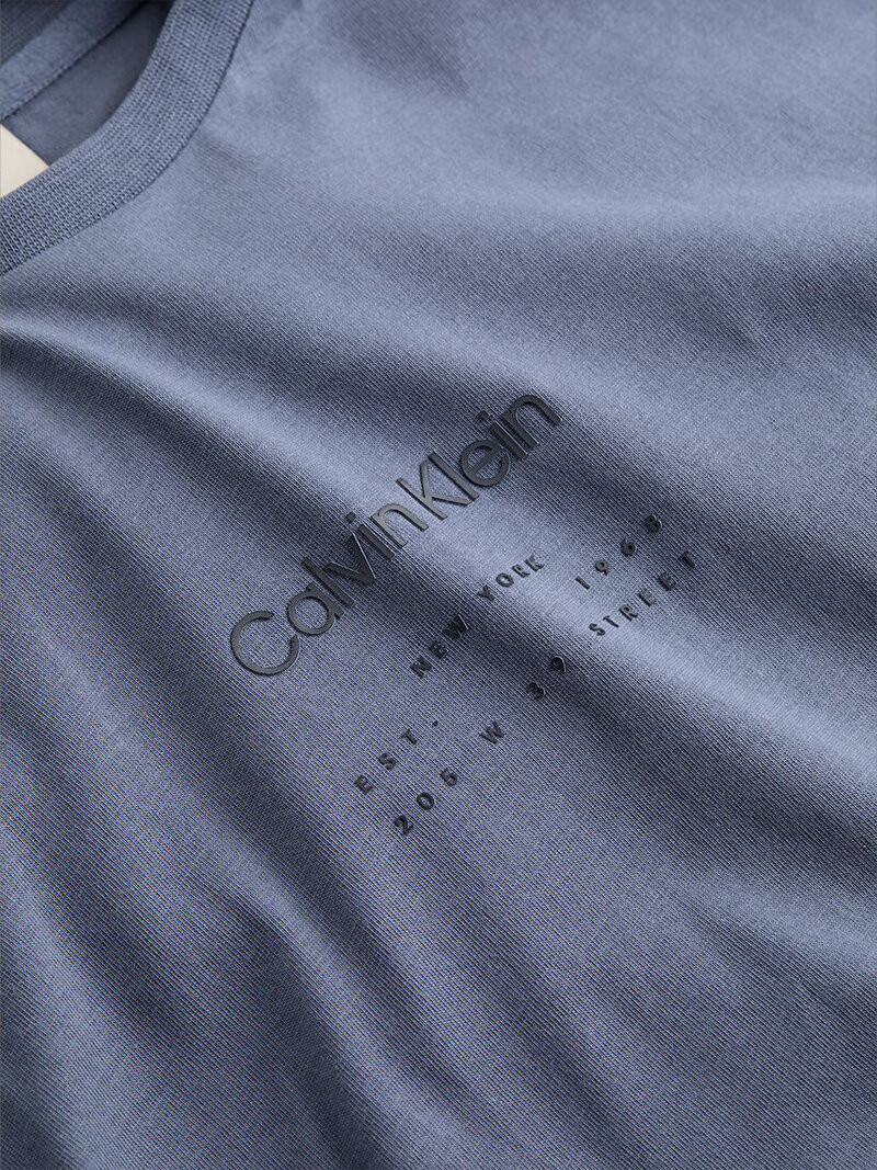 Calvin Klein Gri Renkli Erkek Raised Editorial T-shirt
