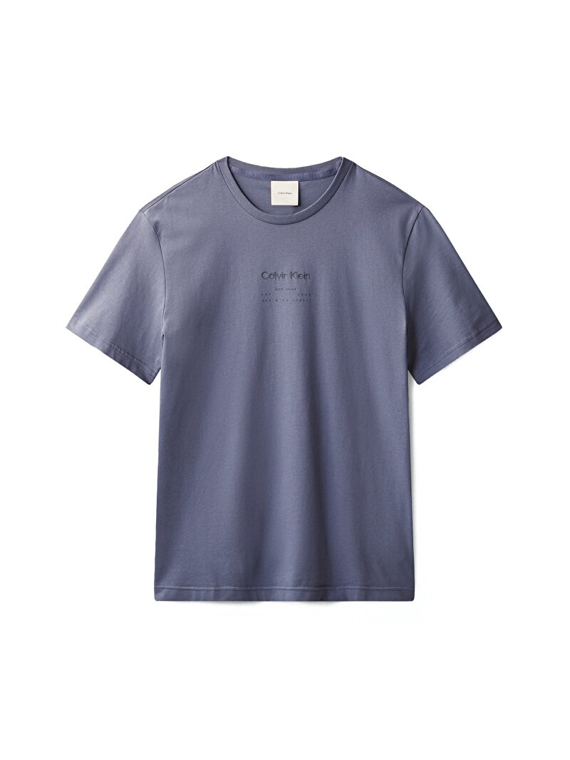 Calvin Klein Gri Renkli Erkek Raised Editorial T-shirt