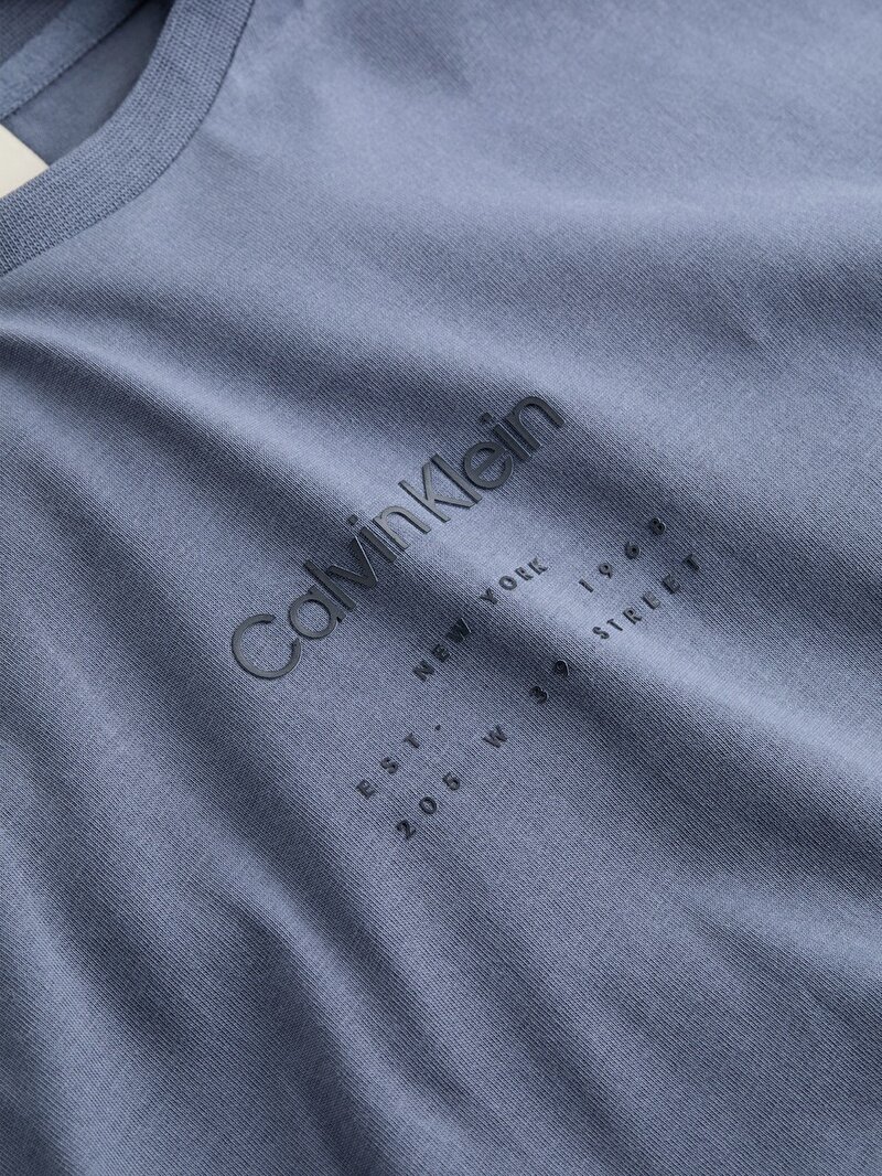 Calvin Klein Gri Renkli Erkek Raised Editorial T-shirt