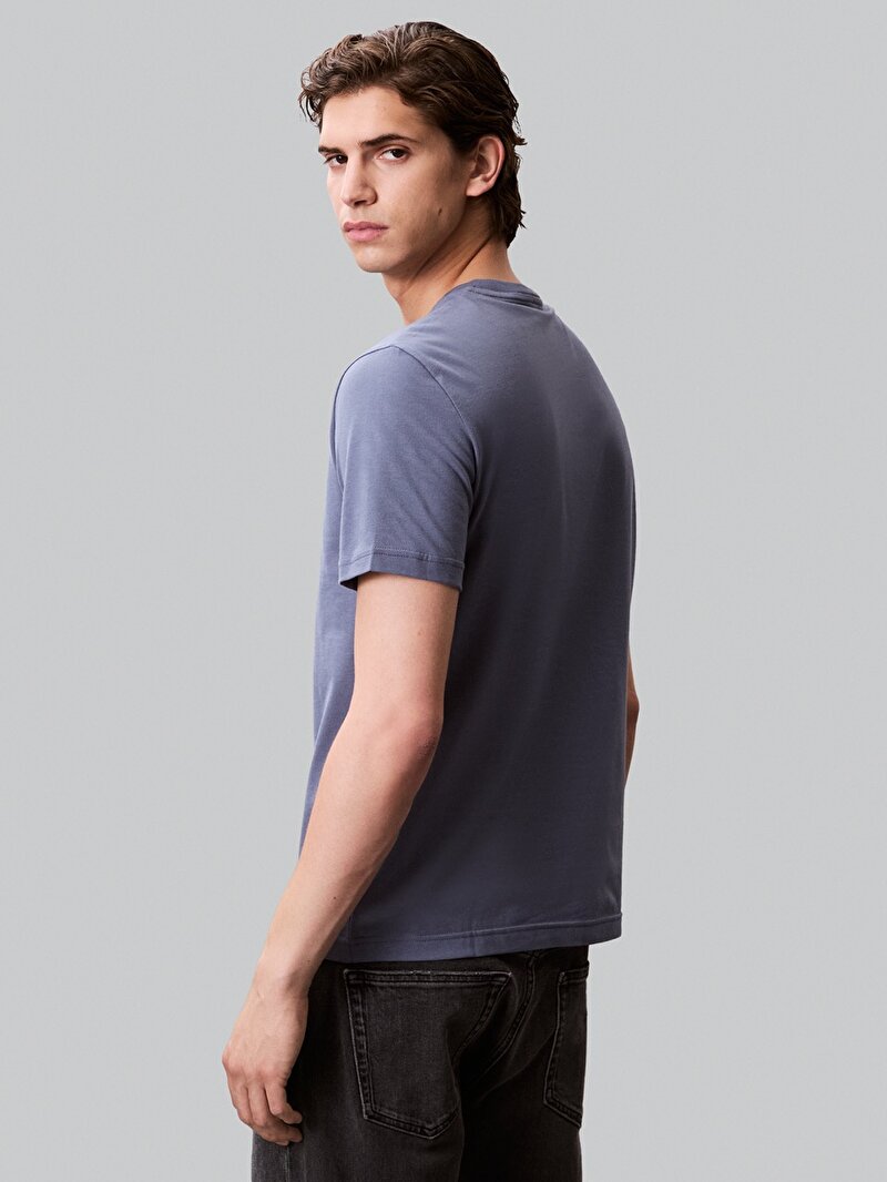 Calvin Klein Gri Renkli Erkek Raised Editorial T-shirt