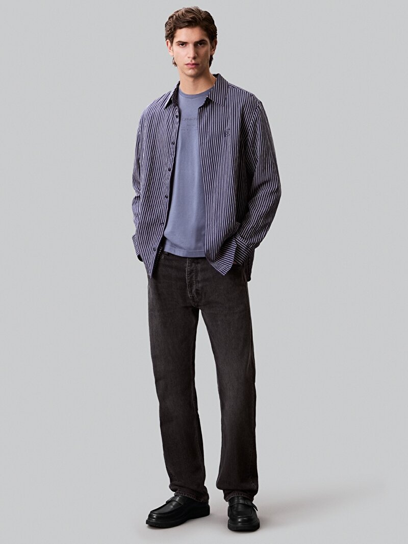 Calvin Klein Gri Renkli Erkek Raised Editorial T-shirt