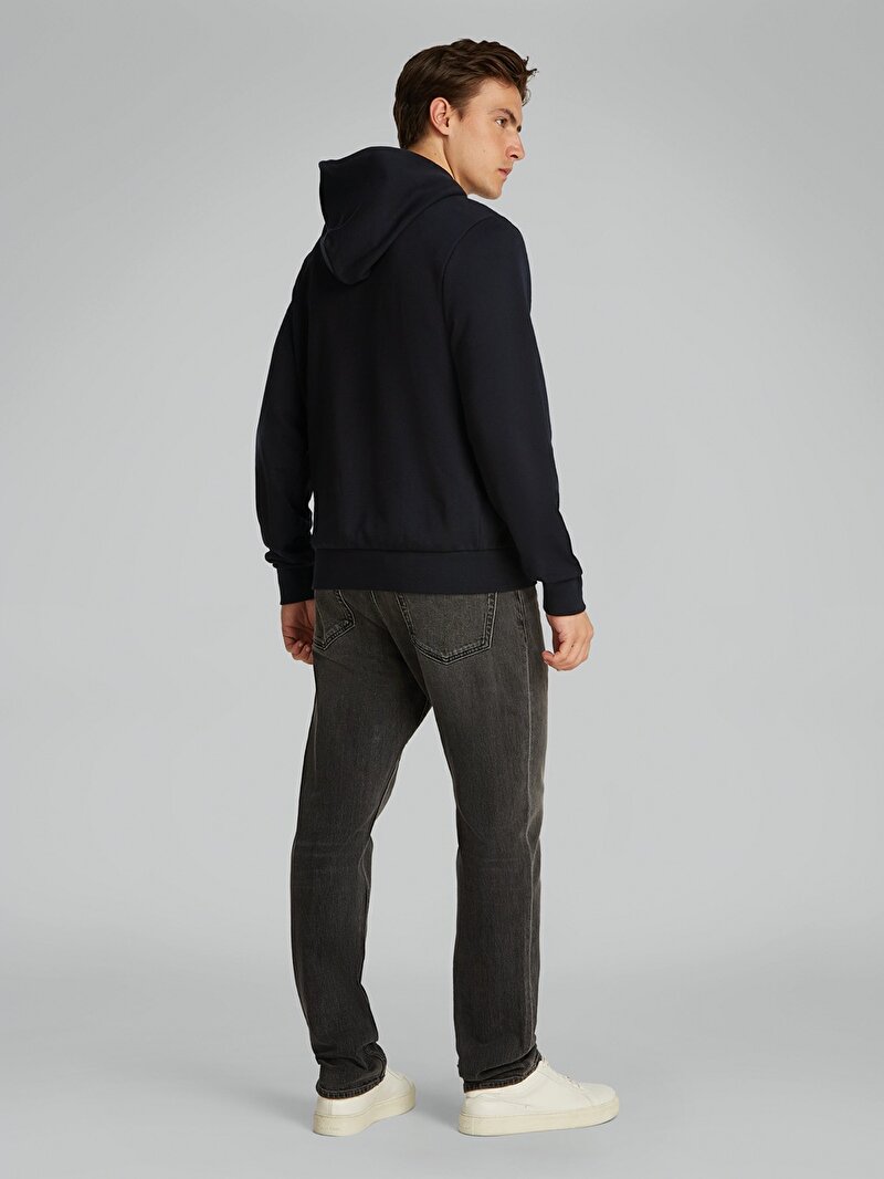 Calvin Klein Siyah Renkli Erkek Cp-enlarged Logo Hoodie