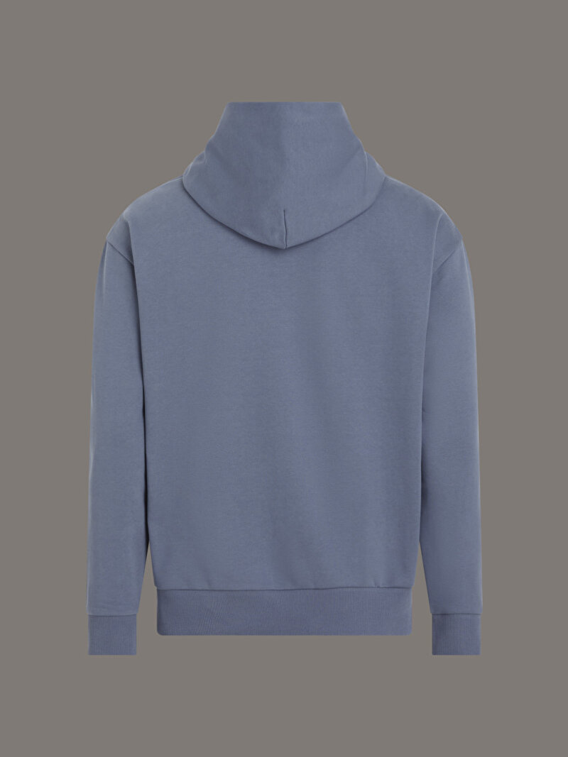 Calvin Klein Mavi Renkli Erkek Raised Editorial Logo Sweatshirt