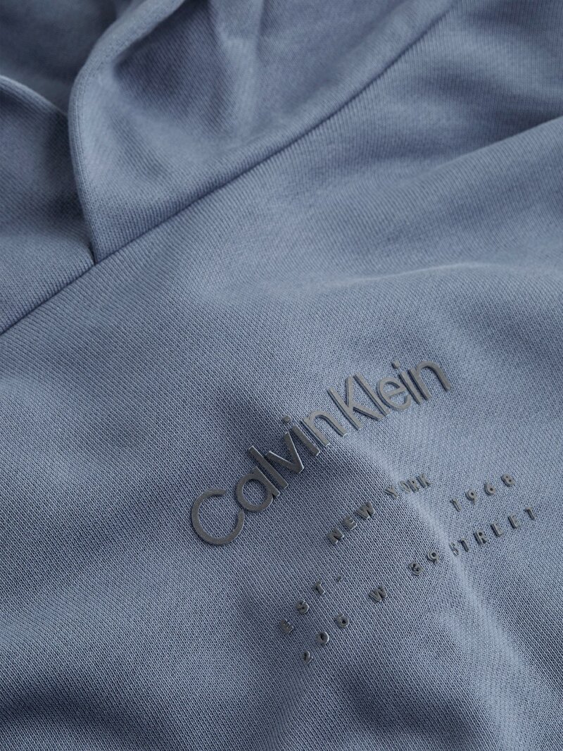 Calvin Klein Mavi Renkli Erkek Raised Editorial Logo Sweatshirt