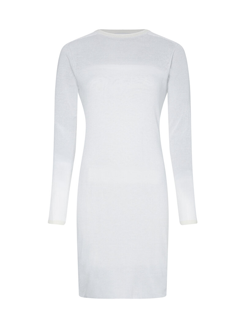 Calvin Klein Beyaz Renkli Kadın Sheer Knit Bandeau Beyaz Elbise