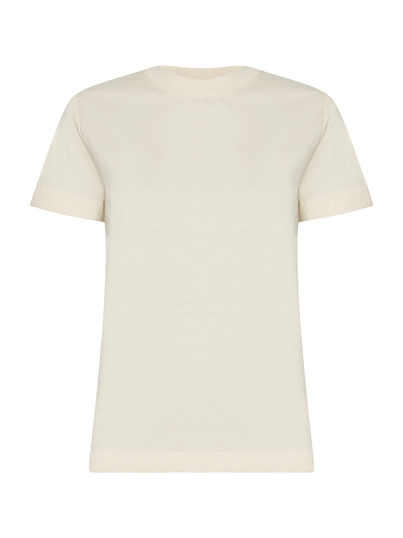 Calvin Klein Bej Renkli Kadın Smooth Cotton Crew Neck T-Shirt