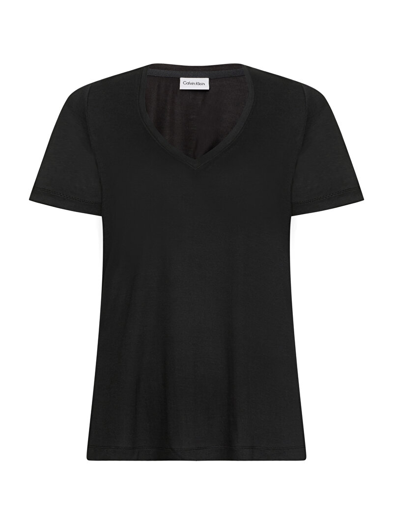 Kadın Modal Silk Relaxed Siyah T-Shirt