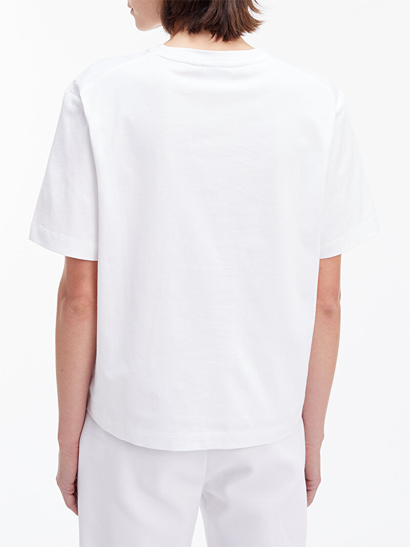 Calvin Klein Beyaz Renkli Kadın Coordinates Logo T-Shirt