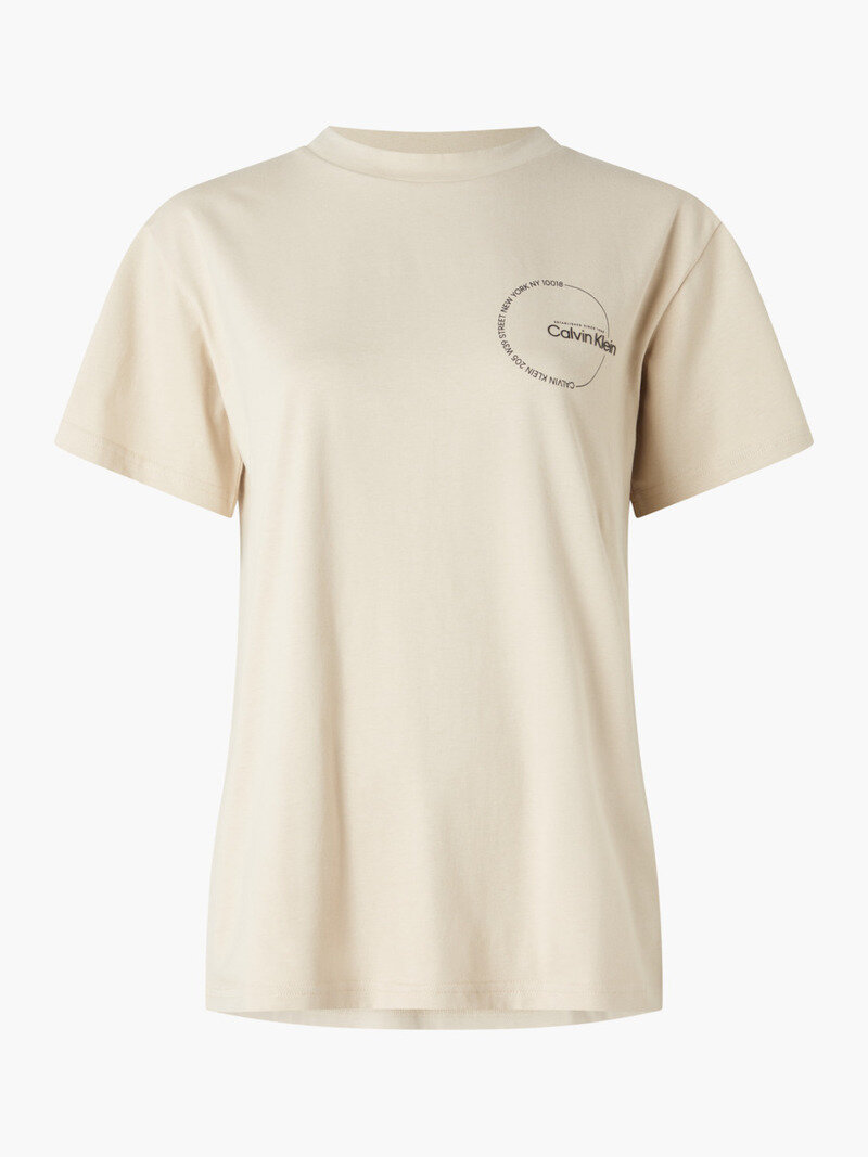 Calvin Klein Bej Renkli Kadın Circle Print Graphic T-Shirt