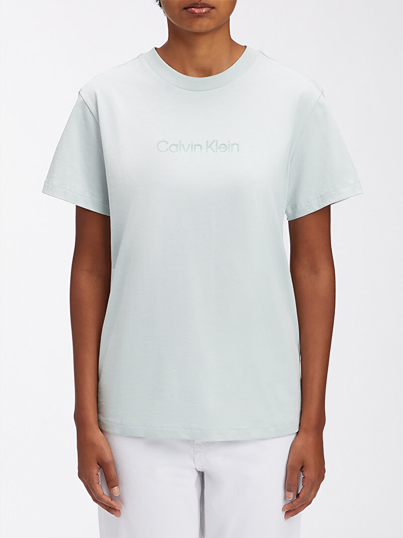 Calvin Klein Yeşil Renkli Kadın Hero Logo Regular T-Shirt