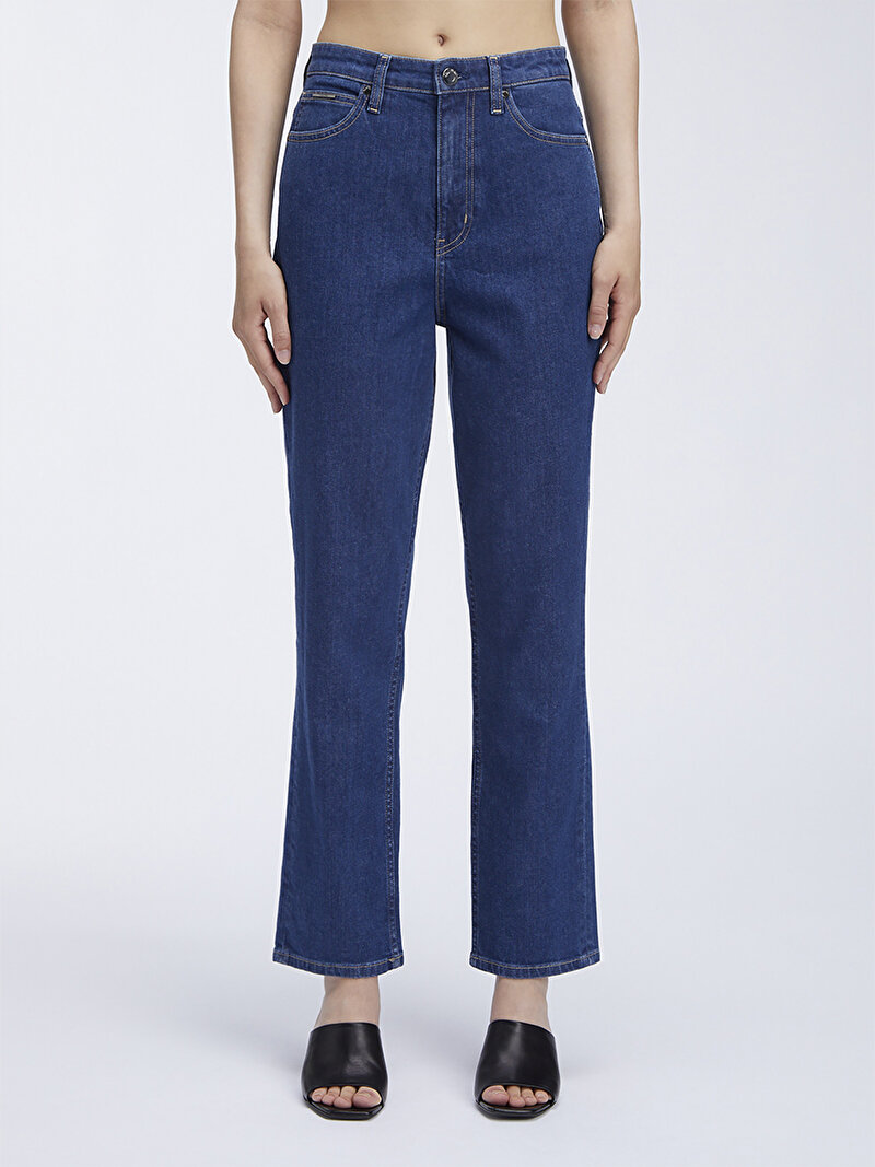 Calvin Klein Mavi Renkli Kadın Straight Ankle Jean Pantolon