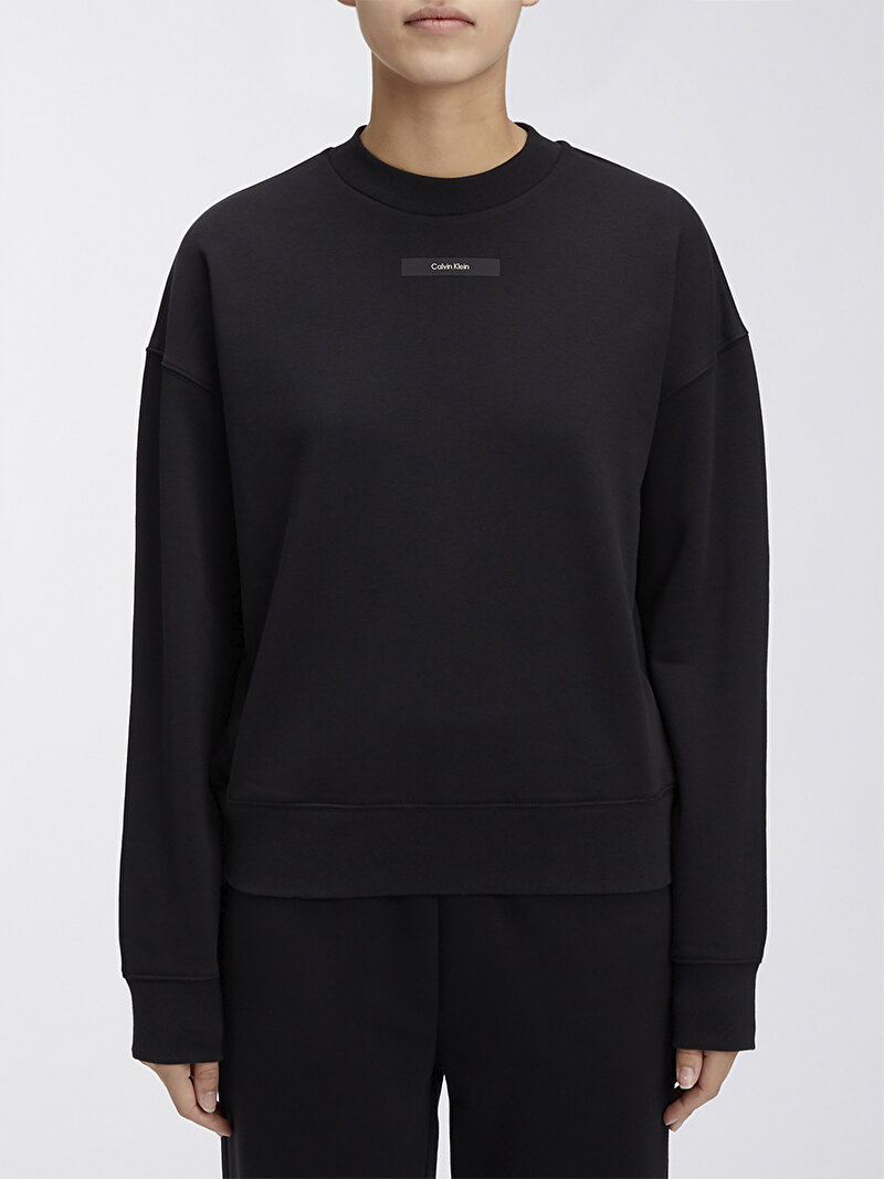 Calvin Klein Siyah Renkli Kadın Micro Logo Regular Sweatshirt