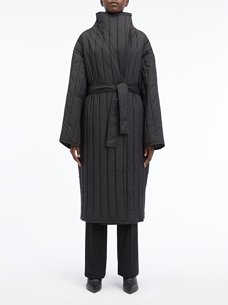 Calvin Klein Siyah Renkli Kadın Lw Vertical Quilt Kaban