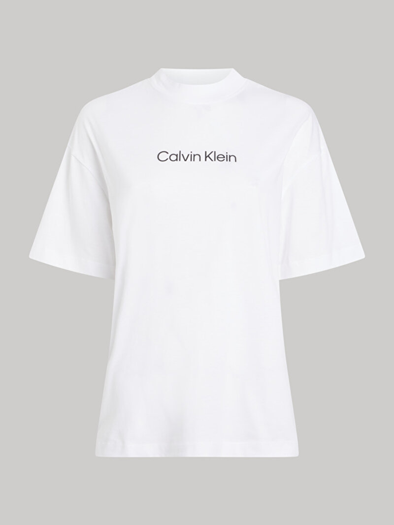 Calvin Klein Beyaz Renkli Kadın Hero Logo Oversized T-Shirt