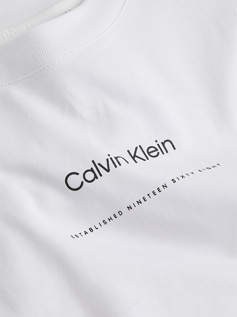 Calvin Klein Beyaz Renkli Kadın Multi Logo Regular T-Shirt