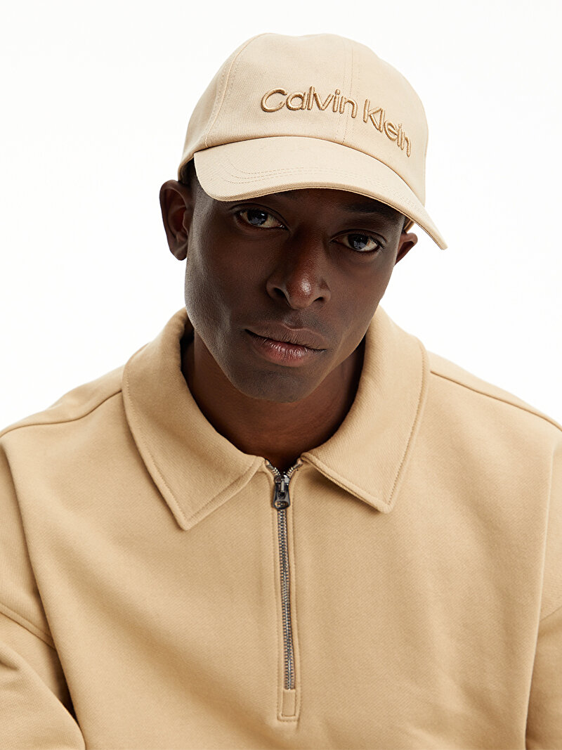 Calvin Klein Bej Renkli Erkek Calvin Embroidery Şapka