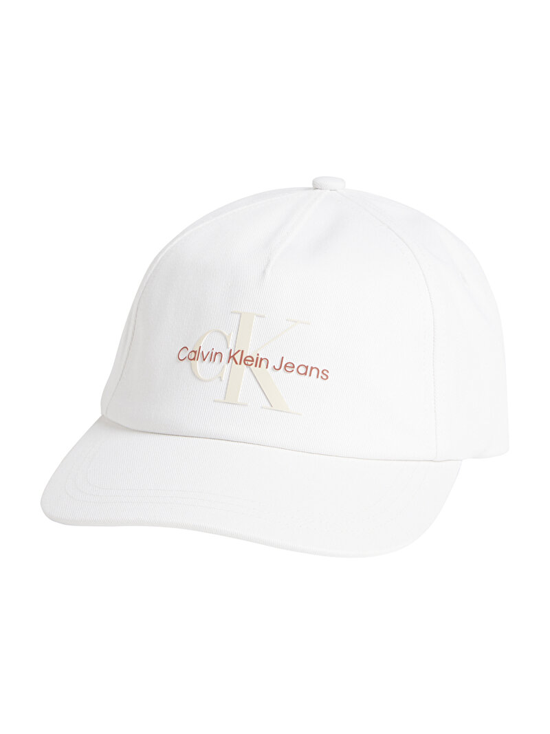 Calvin Klein Beyaz Renkli Erkek Organik Pamuklu Logolu Şapka