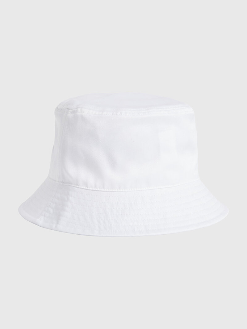 Calvin Klein Beyaz Renkli Erkek Monogram Embro Bucket Şapka