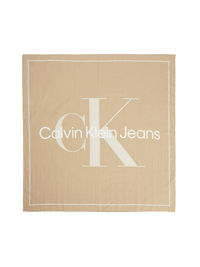 Calvin Klein Bej Renkli Kadın Overprint Bandana