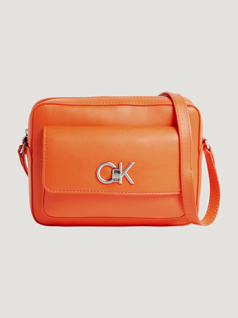 Calvin Klein Turuncu Renkli Kadın Re-Lock Camera Çanta