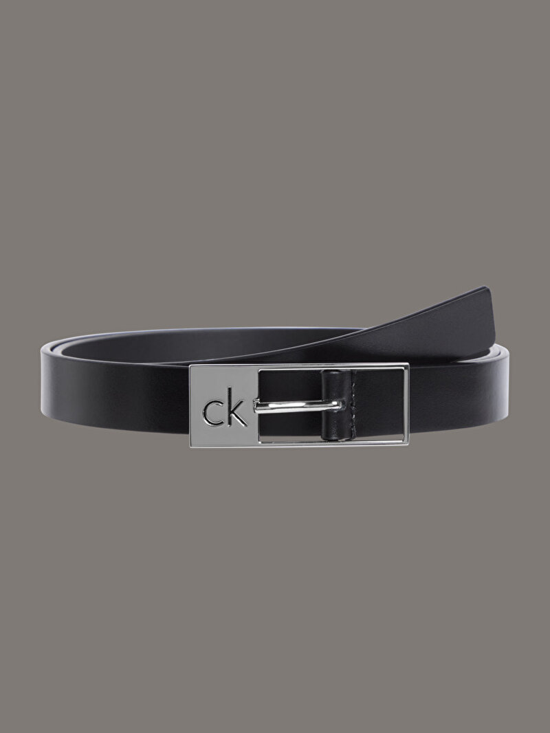 Calvin Klein Siyah Renkli Kadın CK Cut Square BuCKle Kemer