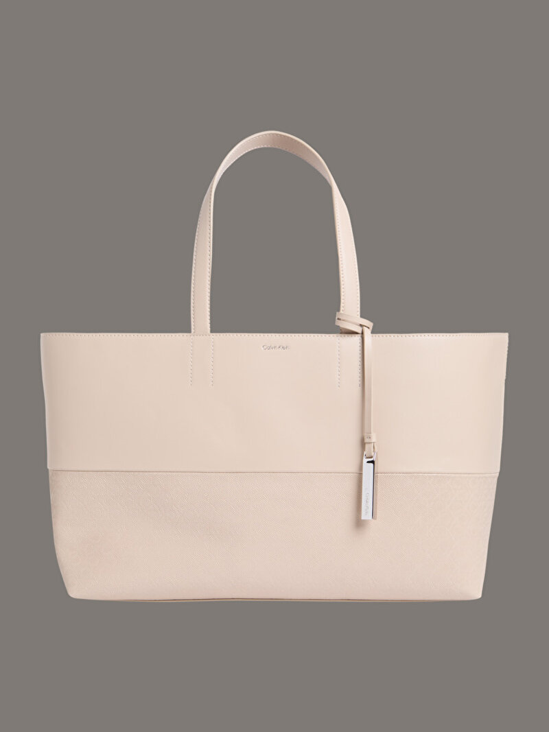 Calvin Klein Bej Renkli Kadın CK Mixmedia Shopper Çanta