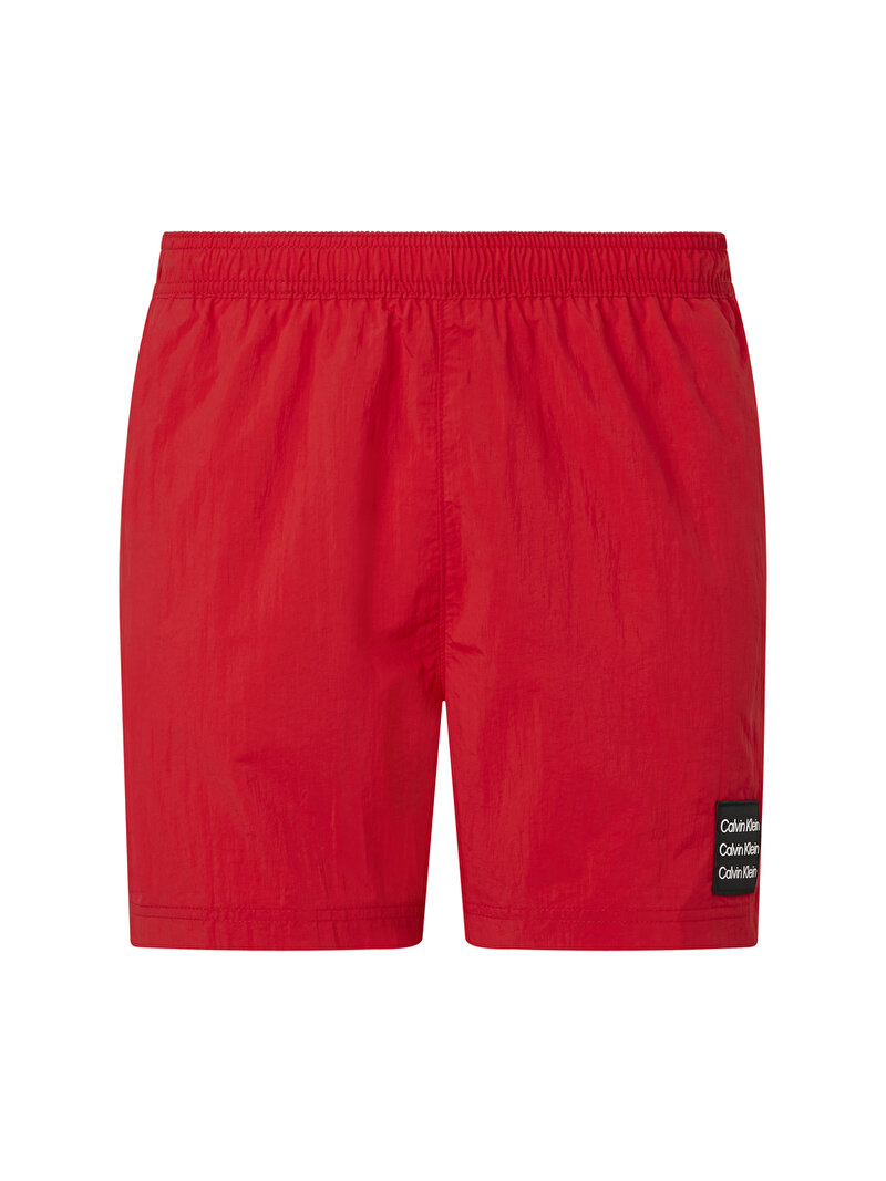 Calvin Klein Kırmızı Renkli Erkek Bağcıklı Orta Deniz Şortu - Ck Nylon