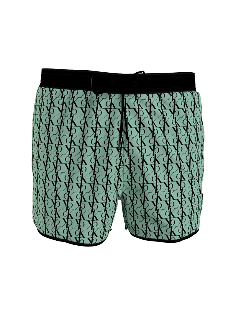 Calvin Klein Yeşil Renkli Erkek Koşucu Tarzı Kısa Deniz Şortu - Ck One