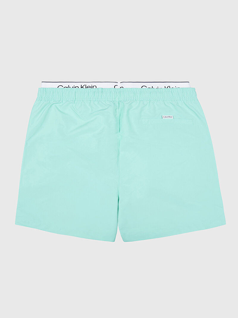 Calvin Klein Yeşil Renkli Erkek Medium Double Waistband Deniz Şortu