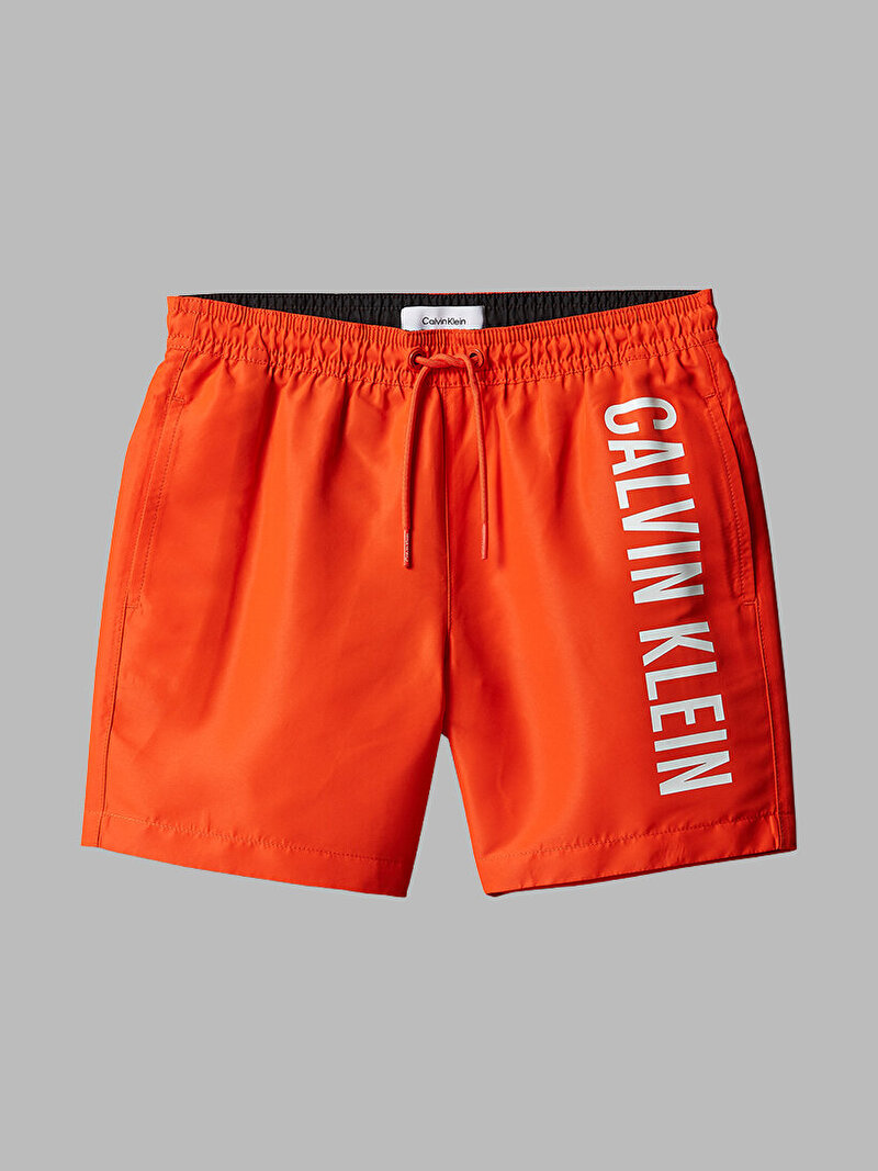Calvin Klein Turuncu Renkli Erkek Çocuk Medium Drawstring Deniz Şortu