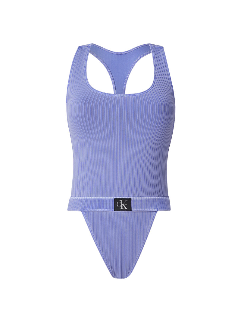 Calvin Klein Mavi Renkli Kadın Yüzücü Sırtlı Mayo - Ck Authentic