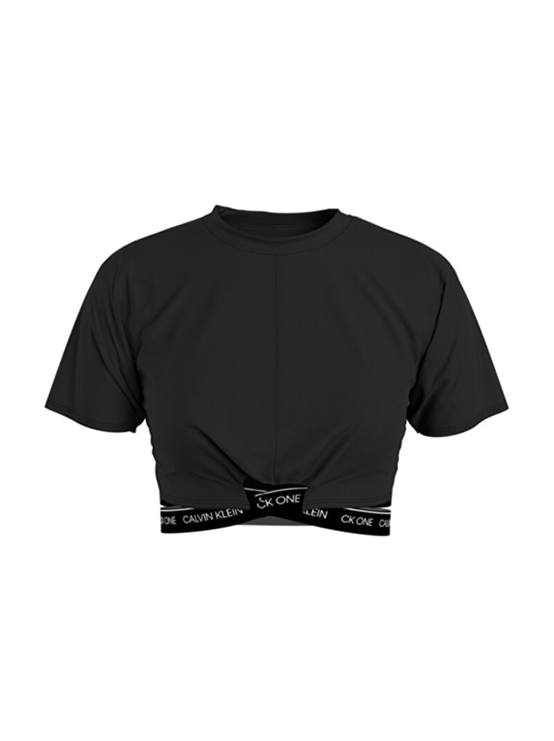 Kadın Cropped Siyah T-Shirt