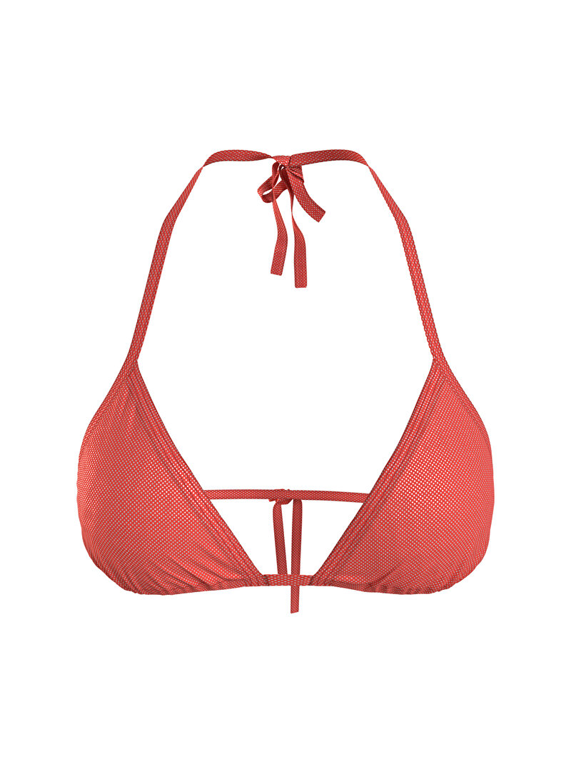 Calvin Klein Kırmızı Renkli Kadın Üçgen Bikini Üstü - Ck Foil