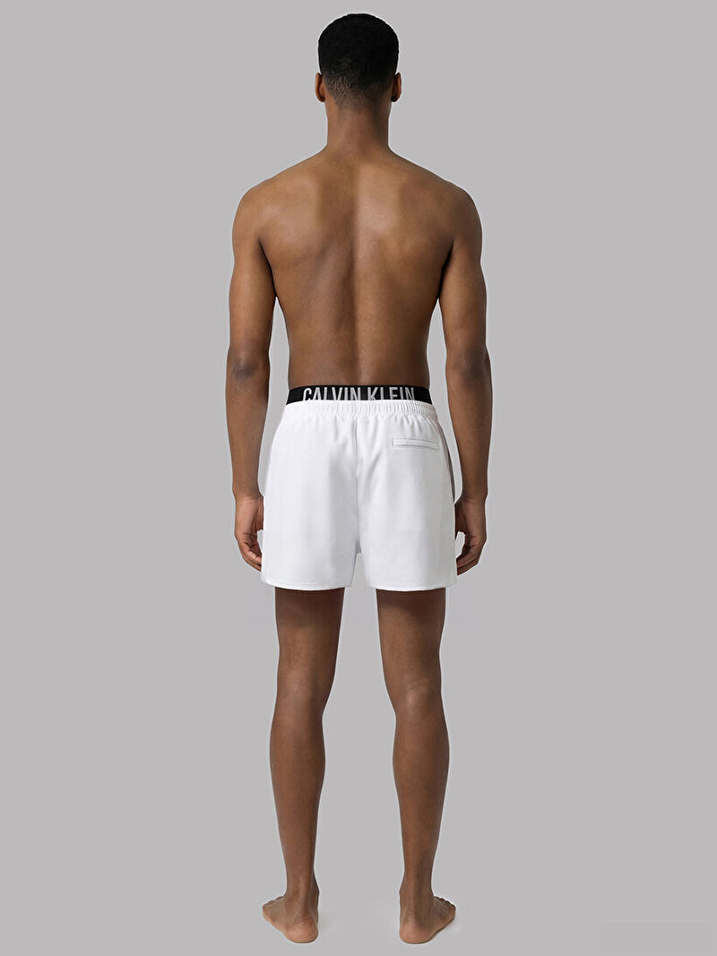 Calvin Klein Beyaz Renkli Erkek Medium Drawstring Deniz Şortu