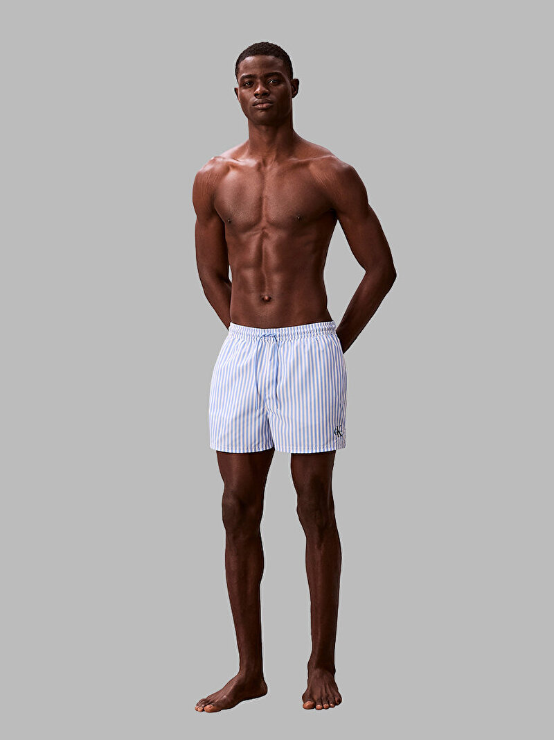 Calvin Klein Mavi Renkli Erkek Kısa Drawstring Deniz Şortu