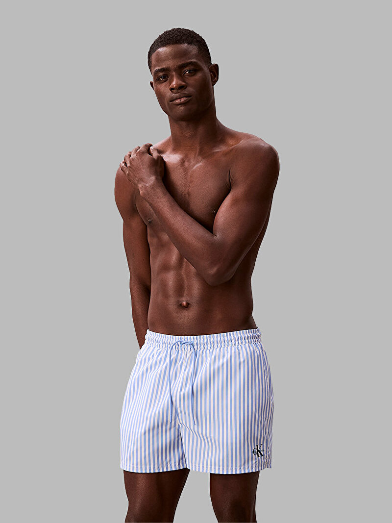 Calvin Klein Mavi Renkli Erkek Kısa Drawstring Deniz Şortu