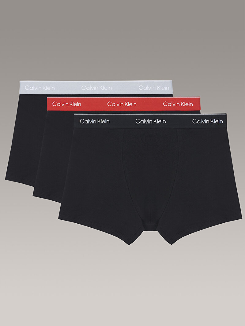 Calvin Klein Siyah Renkli Erkek 3'lü Paket Relaxed Fit Trunk Boxer Seti