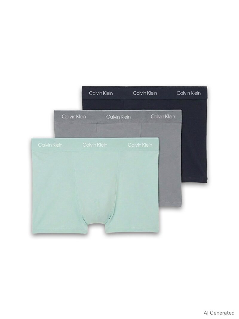 Calvin Klein Çok renkli Renkli Erkek 3'lü Paket Relaxed Fit Trunk Boxer
