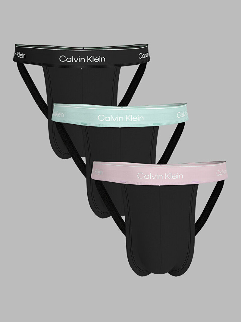 Calvin Klein Siyah Renkli Erkek 3'lü Paket Jock Strap Slip