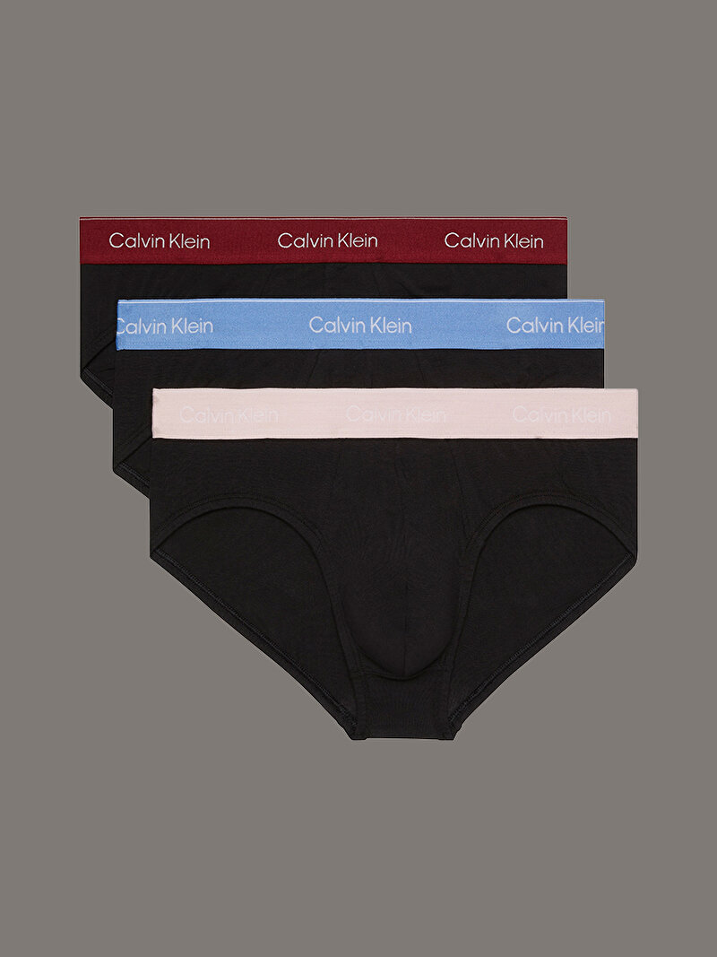 Calvin Klein Siyah Renkli Erkek 3'lü Paket Hip Brief Slip
