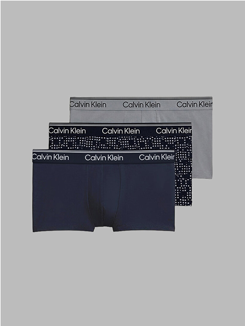 Calvin Klein Gri Renkli Erkek 3'lü Paket Low Rise Trunk Boxer