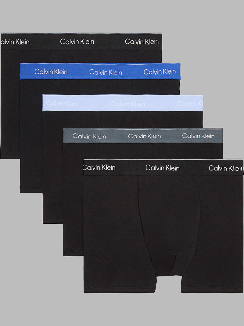 Calvin Klein Siyah Renkli Erkek 5'li Paket Relaxed Fit Trunk Boxer Seti