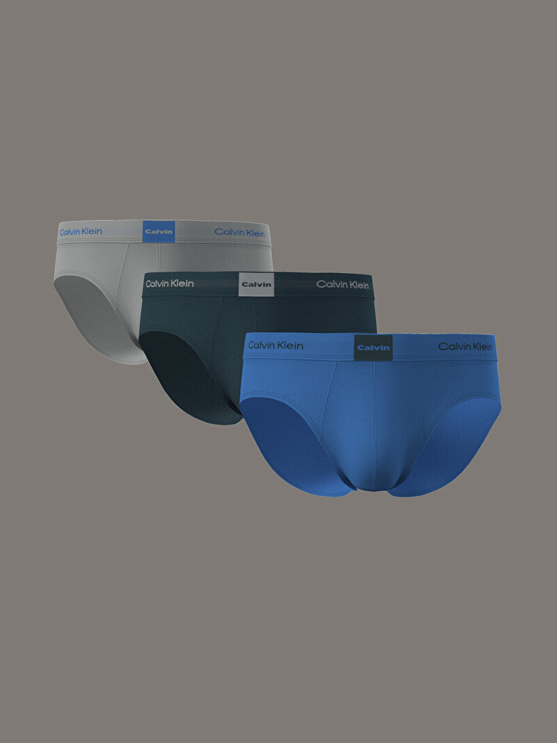 Calvin Klein Mavi Renkli Erkek 3'lü Paket Hip Brief Slip Seti