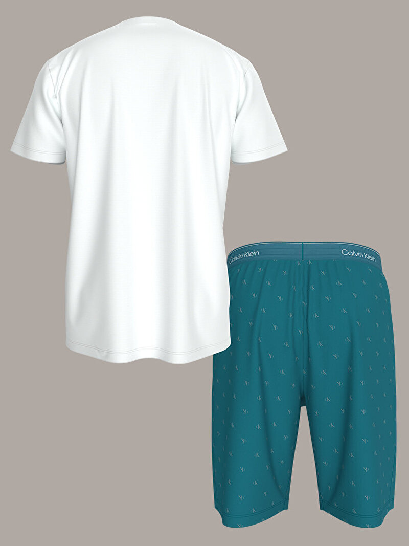 Calvin Klein Yeşil Renkli Erkek Cotton Stretch Pijama Takım