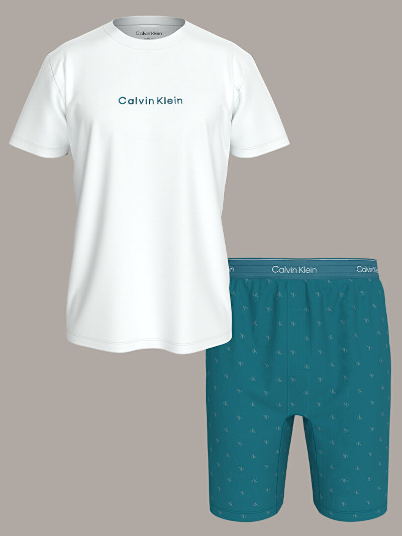 Calvin Klein Yeşil Renkli Erkek Cotton Stretch Pijama Takım
