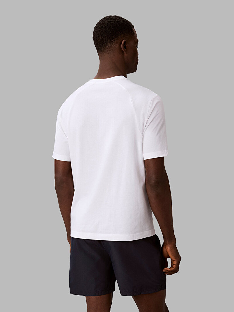 Calvin Klein Beyaz Renkli Erkek Crew Neck T-shirt