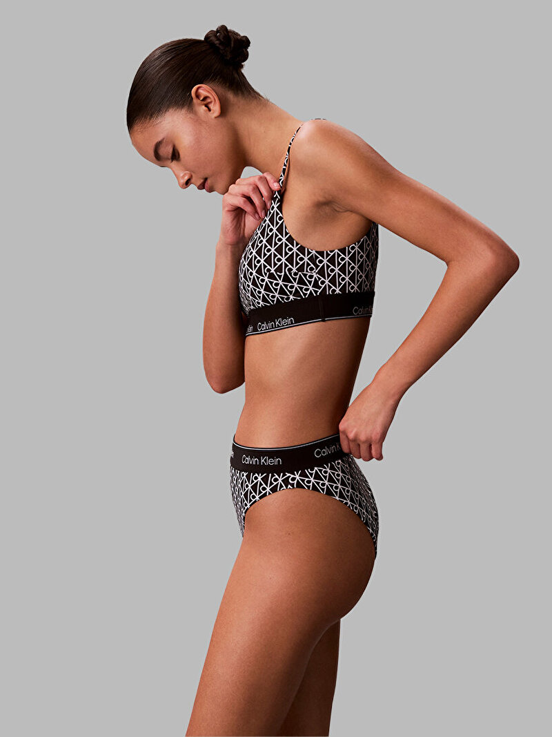 Calvin Klein Siyah Renkli Kadın Square Neck Bralet Bikini Üstü