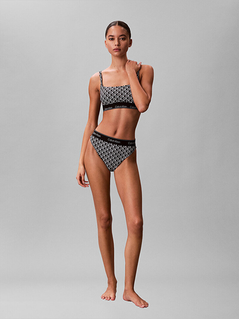 Calvin Klein Siyah Renkli Kadın Square Neck Bralet Bikini Üstü