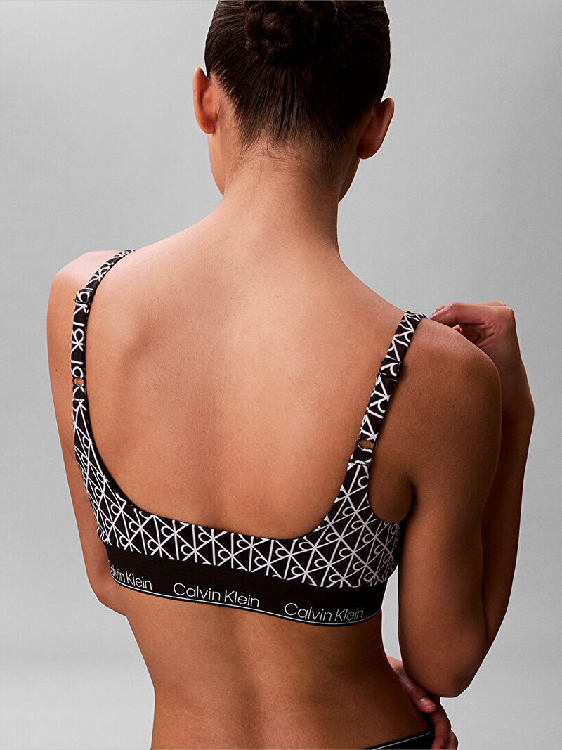 Calvin Klein Siyah Renkli Kadın Square Neck Bralet Bikini Üstü